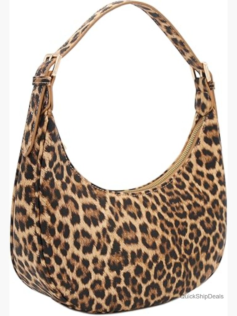 Elegant Crescent Shoulder Bag Underarm Purse Faux Leather